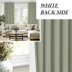 Sage Green Blackout Linen Curtains 105 Inches Long - Image 7