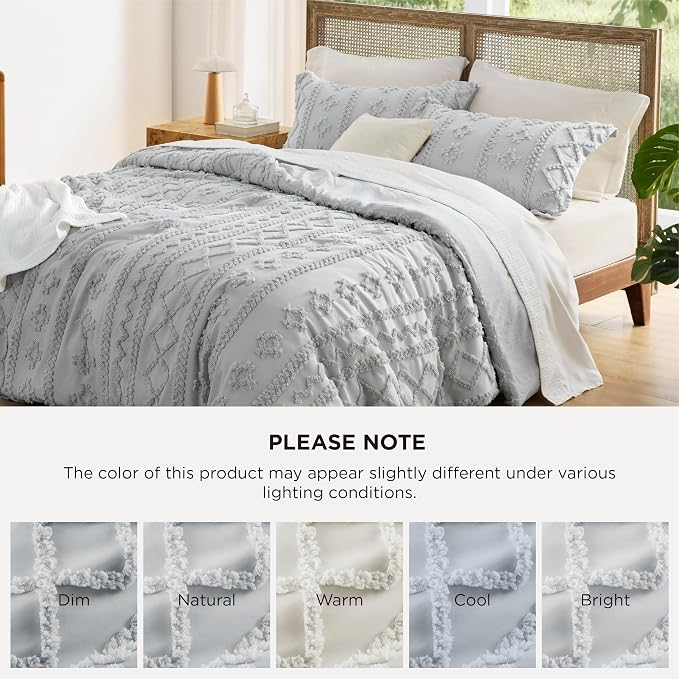 Bedsure Tufted Boho Comforter Set Oversized King - Image 7