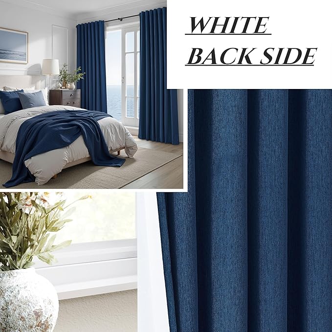 Navy Blue Blackout Curtains 108 Inch Length - Image 7