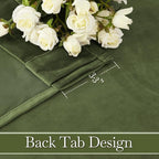 RYB HOME Olive Green Velvet Blackout Curtains 90 inches - Image 5