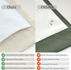 Extra Wide 70 Inch Cream Blackout Curtains 92 Inches Long - Image 5