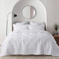 B2EVER White Damask Quilt Queen Size Bedding Sets by B2EVER