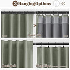 Sage Green Linen 100% Blackout Curtains - Image 2