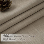 Unique Black Out Thick Linen Privacy Curtains 105 Inches Long - Image 2