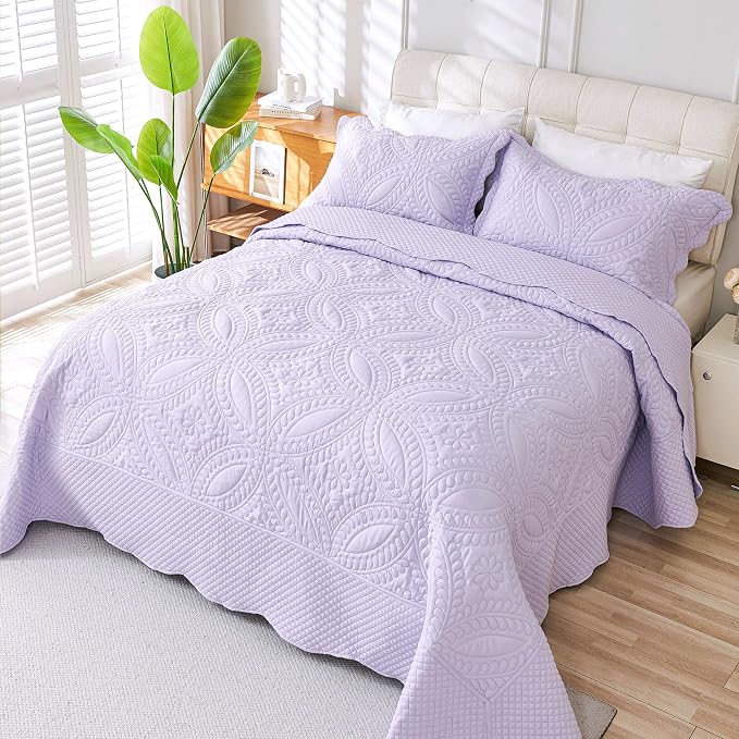 Cmfshape Oversize King Bedspread 128"x120", 3 Piece California King Quilt - Image 2