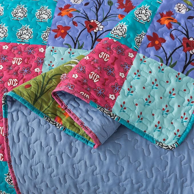 SLPR - All is Bright Colorful Patchwork Quilt Set, King - Image 5