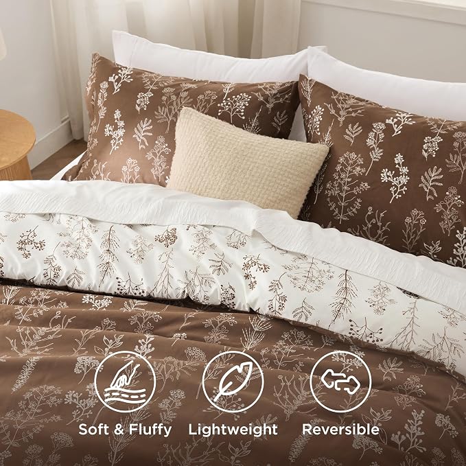 Bedsure Dark Brown Full Comforter Set - Image 3