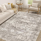 cotiled 5x7 Area Rug for Living Room, Traditional, Distressed Brown by COTILED