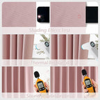 Pink 100% Blackout Linen Curtains 102 Inch 2 Panels Set - Image 5
