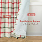DriftAway 100% Blackout Plaid Curtains 96 Inches Long 2 Panels Red Green | 100% - Image 3