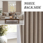 QJmydeco Dark Flax Black Out 92 Inch Long Boho Curtains 2 Panel Set, Farmhouse - Image 7