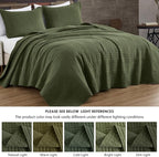 Chezmoi Collection Kingston King Size Bedspread Set, 3-Piece Olive Green - Image 5