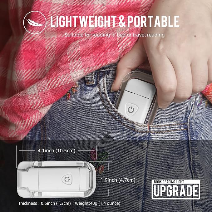 EGWASER Book Light for Reading in Bed, USB Rechargeable Clip on Book Lights - Image 6