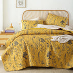 JANZAA Quilts Queen Size, Ginger Qulit Bedspread Floral Bedding Set 3 Pcs | - Image 5