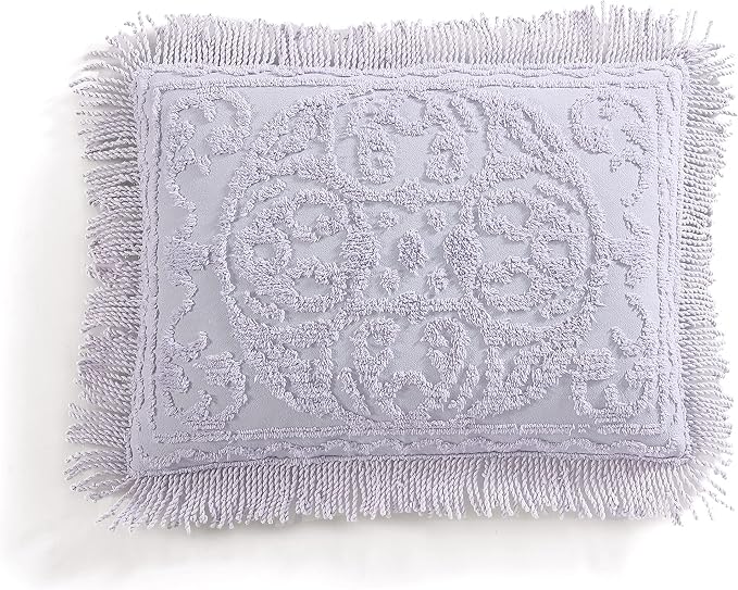 Beatrice Home Fashions Medallion King Cotton Chenille Sham, Lavender | Vintage by BeatriceHomeFashions