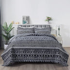 3-Piece Queen Quilt Set Striped Pattern Microfiber Soft Lightweight Bedding Set - Image 3