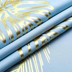 Sky Blue Blackout Curtains for Bedroom, Room Darkening Gold Palm Tree Pattern - Image 8