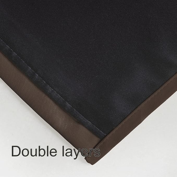 100% Blackout Curtains 40 x 63 Inch/Chocolate Brown Curtains 2 Panels - Image 5