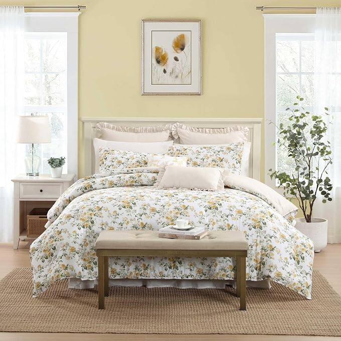Laura Ashley - Twin Comforter Set, Cotton Floral Bedding by Unknown