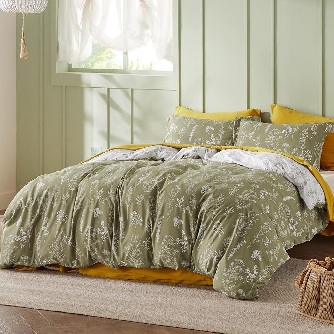 Bedsure Olive Green Full Comforter Set - Image 2