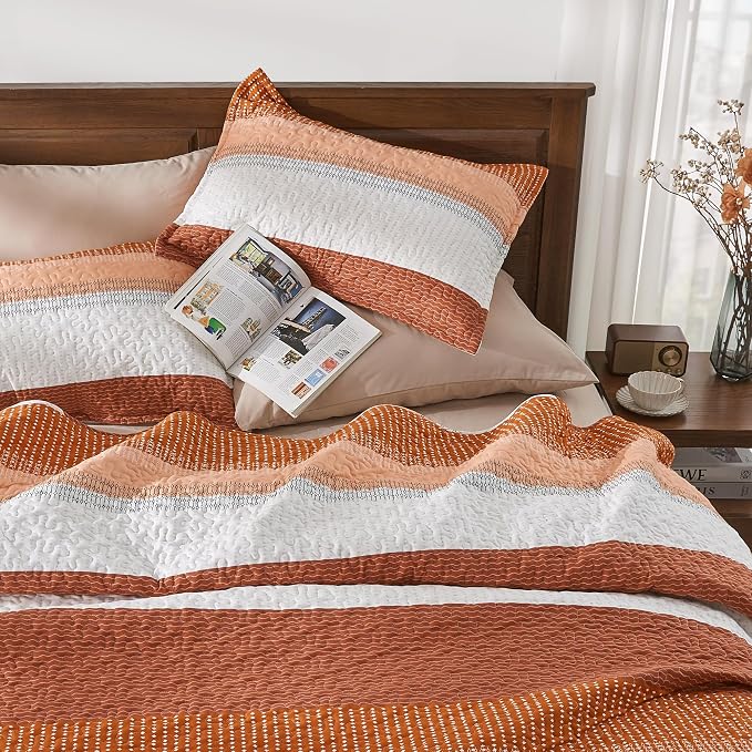 King Size Quilt Set Orange - Image 6