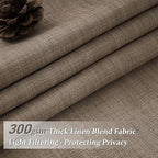 Natural Linen Blackout Short Curtains 63 Inches Long - Image 2