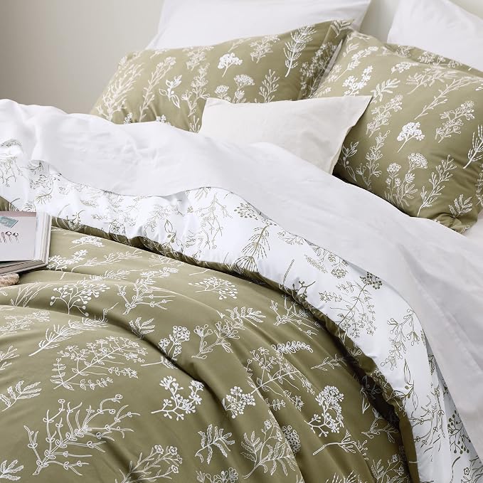 Bedsure Olive Green Full Comforter Set - Image 3