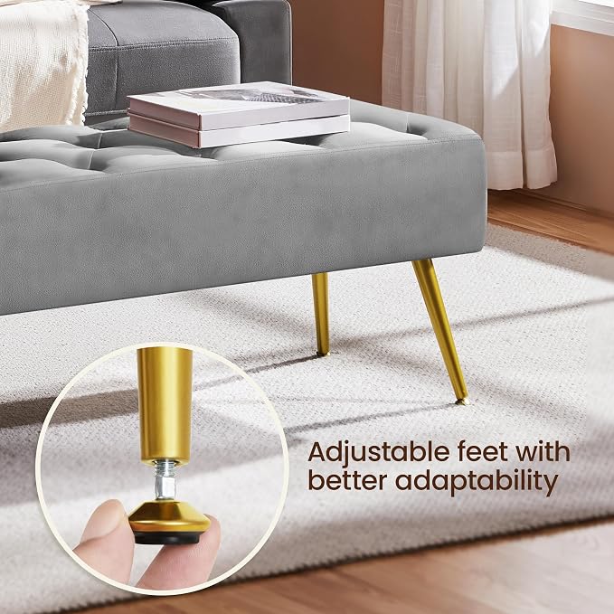 Yaheetech 45in Velvet Bench Seat - Image 8