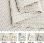 WDCOZY Beige Pick Stitch Twin Size Quilt Set, Striped Lightweight Soft Summer - Image 4