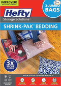 Space Bags Vacuum Storage Bags for Bedding Jumbo Compression 3 Pack Clear for by HeftyShrinkPak