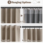 Light Camel Linen 100% Blackout Curtains - Image 2