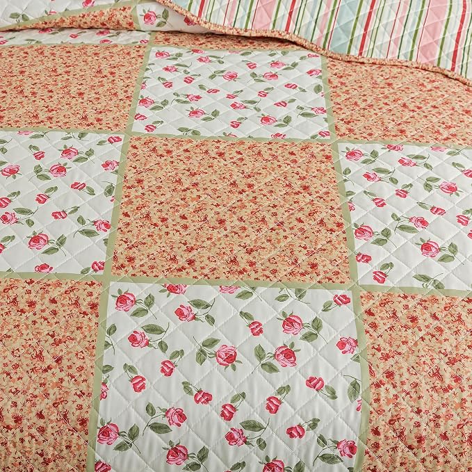 Etwel Lightweight Patchwork King Size Quilt Set - Image 6