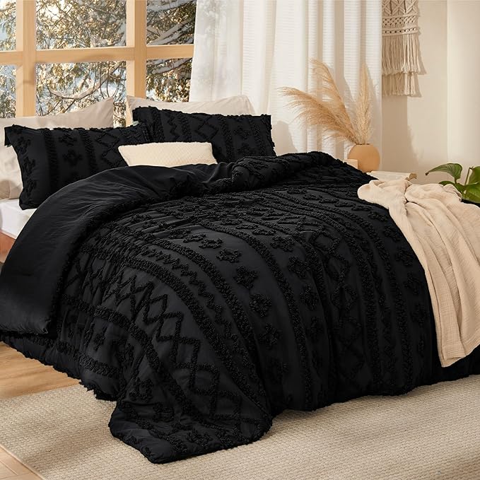 Bedsure Tufted Boho Comforter Set Queen Size - Image 2