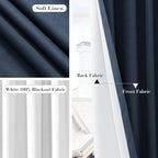 Joywell 100% Blackout Extra Long Linen Curtains 120 Inches Long - Image 5