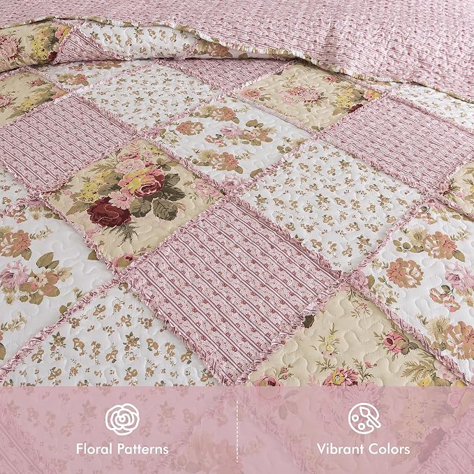 Etwel Lightweight Patchwork King Size Quilt Set - Image 2