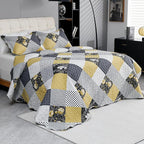 Cmfshape Summer Floral King Bedspread, Romantic Khaki Quilt Set King, - Image 3