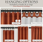 Fall Burnt Orange Curtains Blackout 86 Inches Long 2 Panels Set, Terracotta - Image 7