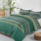 WONGS BEDDING Boho Quilt King Size, Lightweight Microfiber Bed Decor Bedspread - Image 2