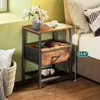 Huuger Night Stand with 2 Drawers, Bed Side Table with Open Shelf | Bedroom - Image 4