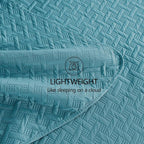 FLYMME Quilts King Size, Lightweight Teal Bedspreads, Basket Weave Pattern - Image 6