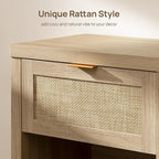 SICOTAS Nightstands Set of 2 Rattan Night Stand - Image 4