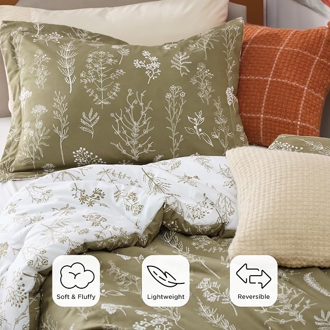 Bedsure Olive Green Twin/Twin XL Comforter Set - Image 3