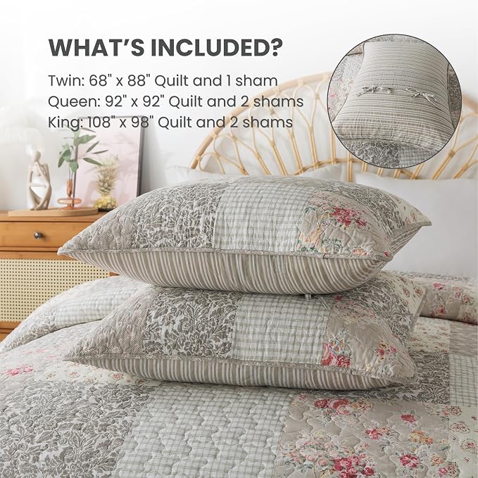 SLPR - Walk in the Cotswolds Patchwork Cotton Quilt Set, Twin - Image 6
