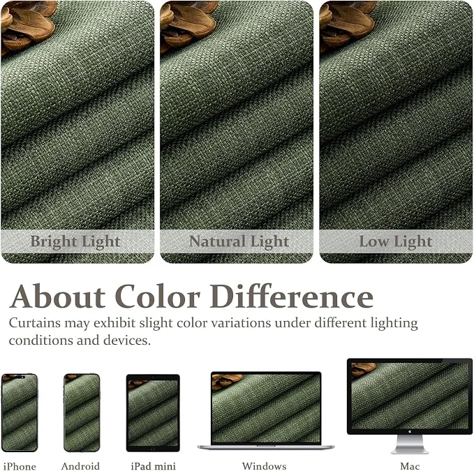 Blackout Dark Green Viral Curtains 90 Inches Long - Image 10