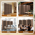 Rattan Room Divider, 6-Panel Folding Privacy Screen 6ft. Extra Wide | Double - Image 8