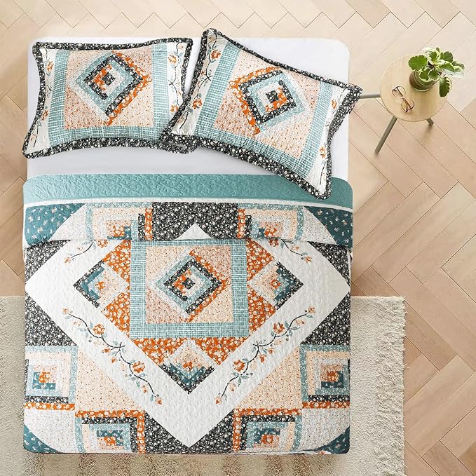 VAPUTAR Cotton Fill Quilt King Size Bedding Set - Image 3