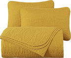 Chezmoi Collection Austin King Bedspread Set 3-Piece Pinsonic Quilted Oversized - Image 9