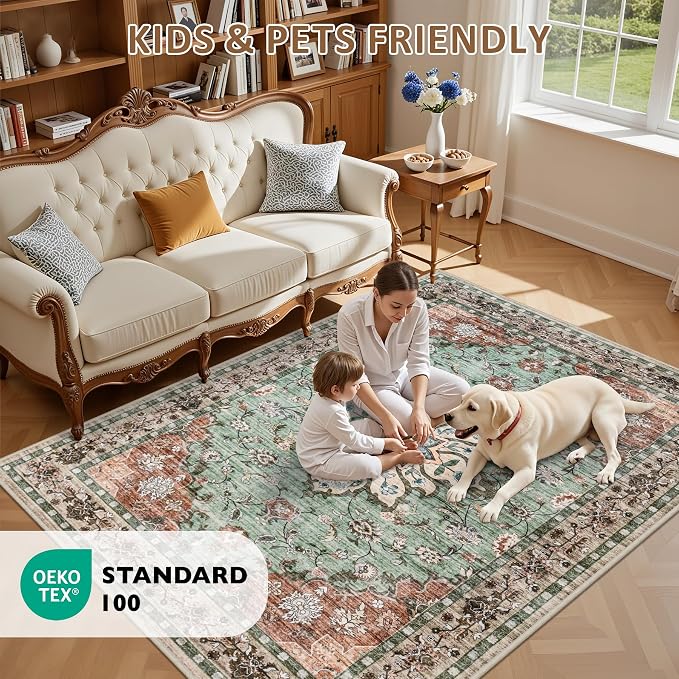 3x5 Area Rugs Living Room: Washable Rug - Image 8