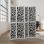 Roundhill Furniture Aurra 4-Panel Wood Room Divider, Folding Portable Partition - Image 4