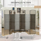 HOMCOM 6 Panel Room Divider, Folding Privacy Screen, Dark Gray | Room Separator - Image 6